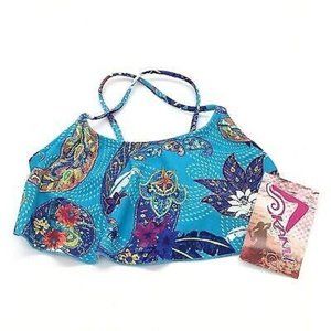 Swimsuit top Kanu Surf Girls Alania Flounce Bikini Beach Sport Size 5